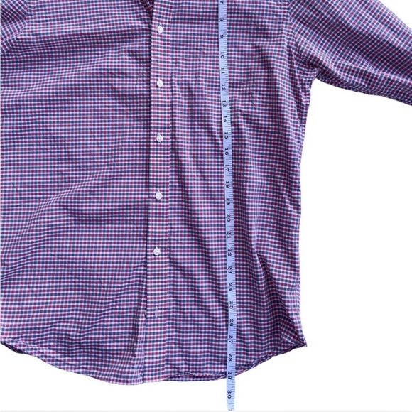Ben Sherman Men's Red White and Grey Checkered Button-Down Shirt Size 32-33 - Picture 5 of 6